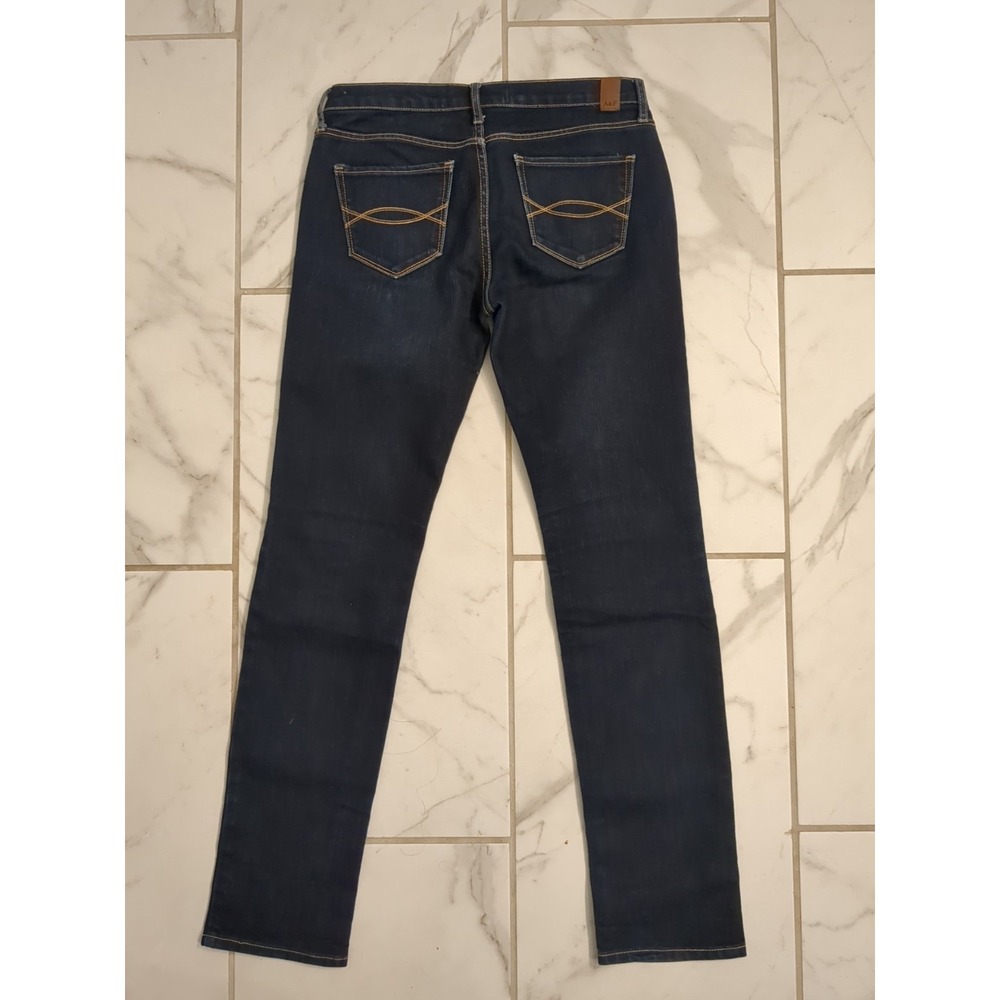 Abercrombie & Fitch Women's Blue Erin Dark Wash Stretch Skinny Jeans Size 28x28 - Picture 7 of 10
